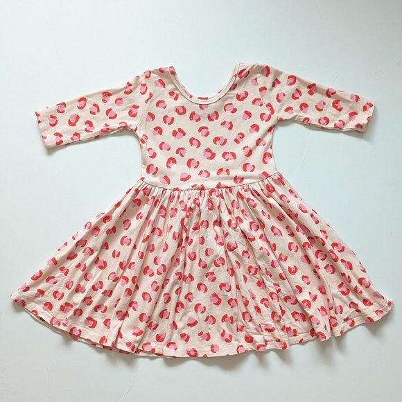 Vivie and Ash Pink Leopard Three Quarter Sleeve Twirly Dress 4T - Picture 1 of 4